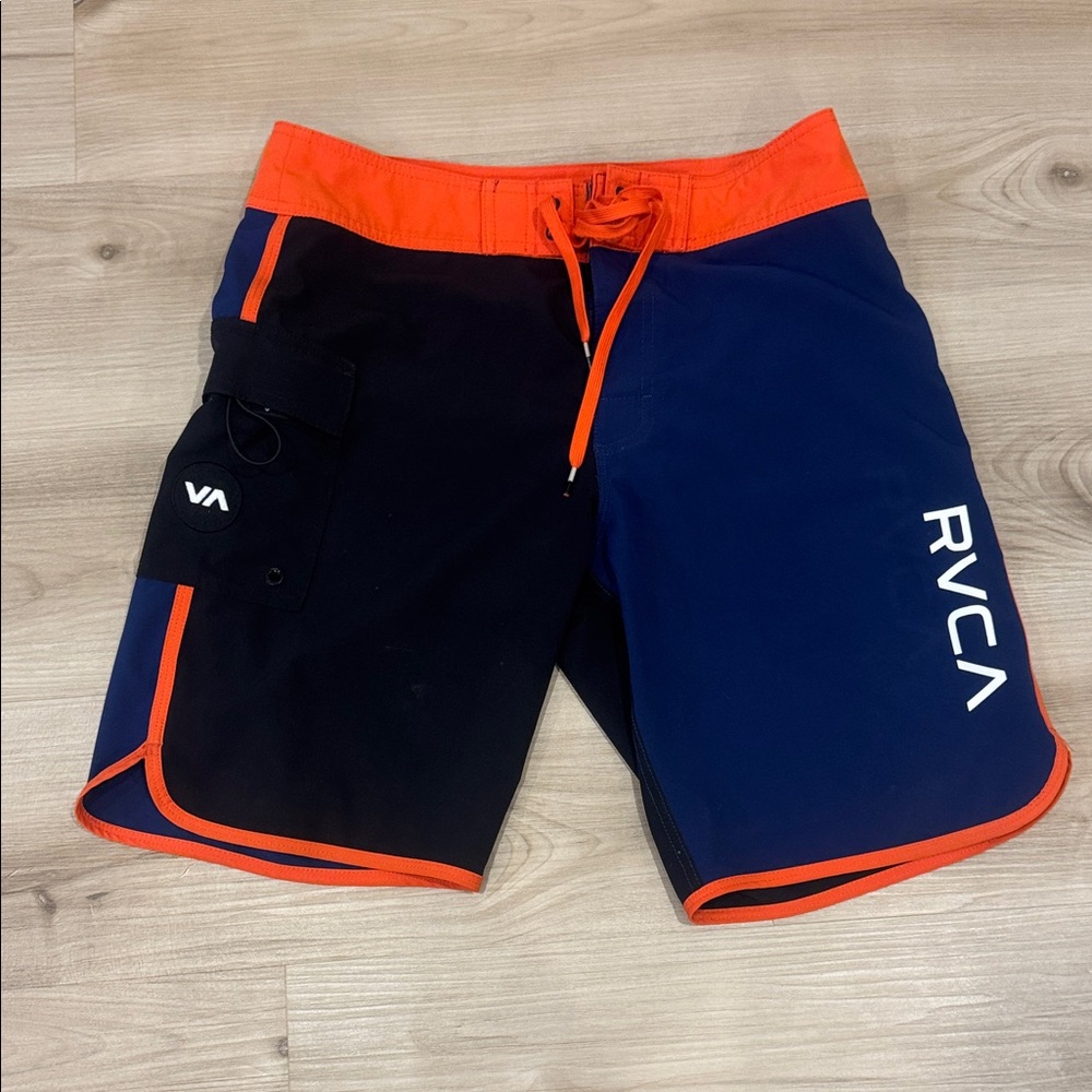 RVCA Men's size 30 Navy and Orange Board Shorts